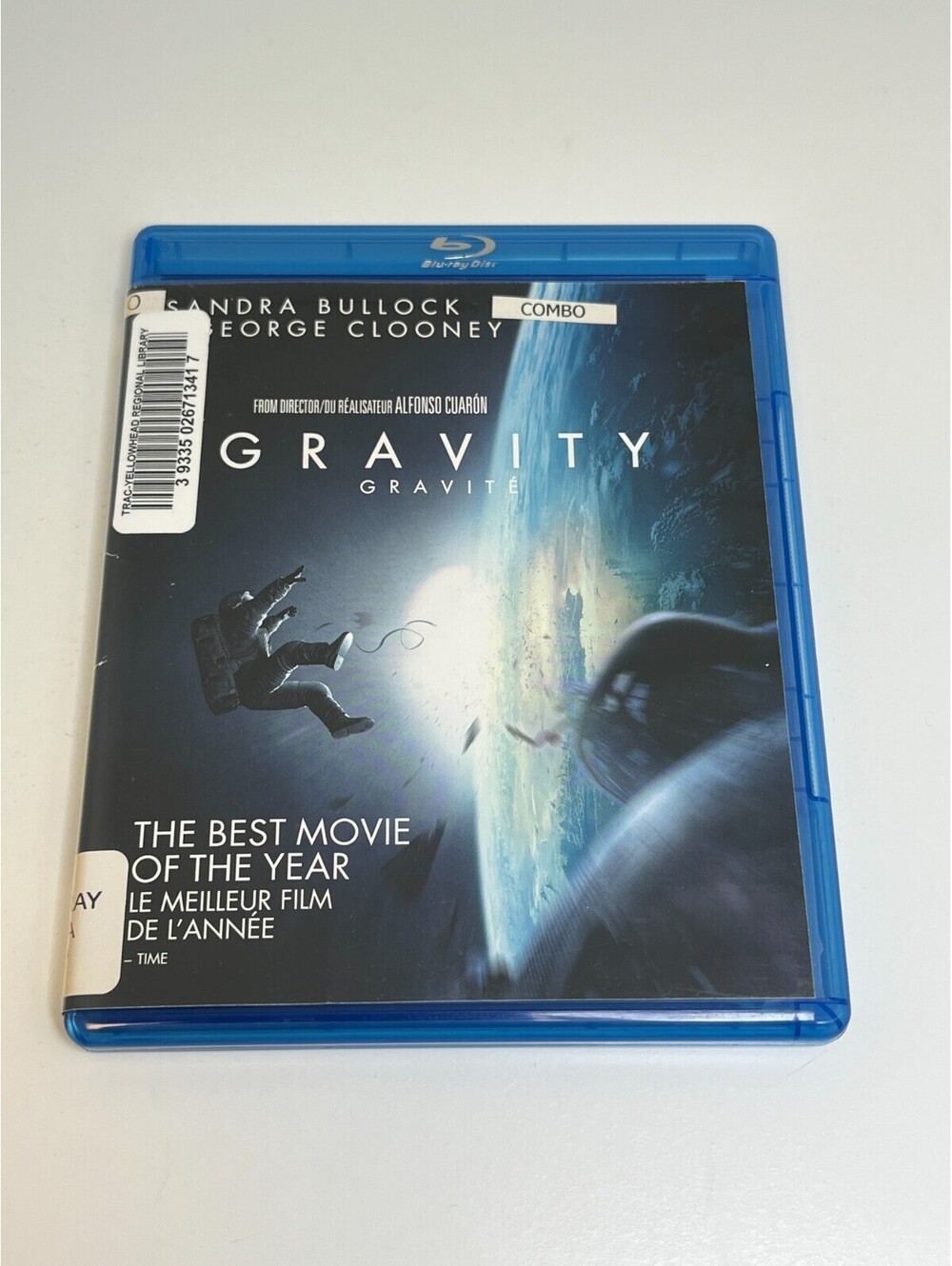 Gravity Blu-ray DVD Combo Canadian Bilingual Gravité Sandra Bullock Clooney
